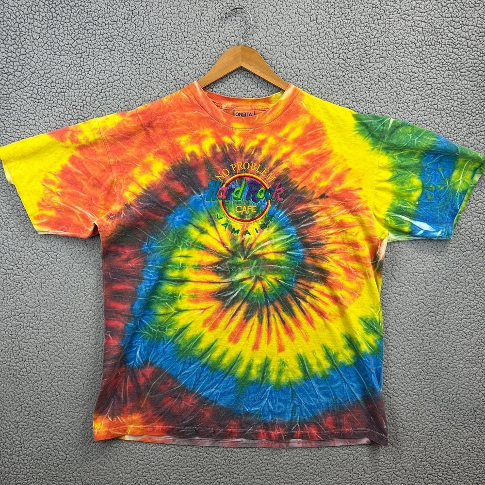 Vtg Hard Rock Cafe Jamaica T-Shirt Men's XL Tie-Dye Oneita 100%‎ Cotton